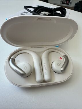 Soundcore by Anker Aerofit White Wireless Earbuds with Charging Case